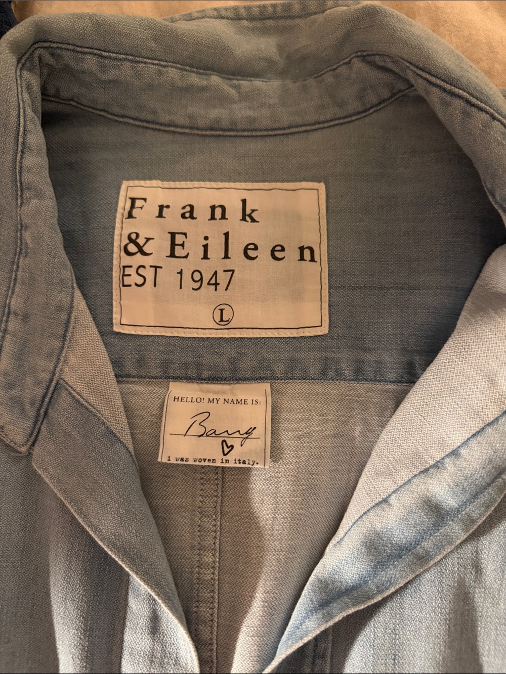 Frank & Eileen Faded Light Blue Denim Shirt - Picture 3 of 5
